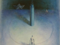 Mario Gomez - Chile 1968 - Totem - oleo sobre tela - 111 x 88 cms - 1992